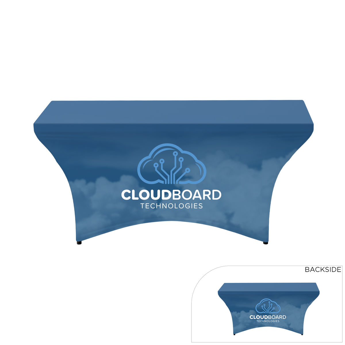 TCS-44 | 4' W - Spandex Fitted Table Cover (Four Side Imprint)