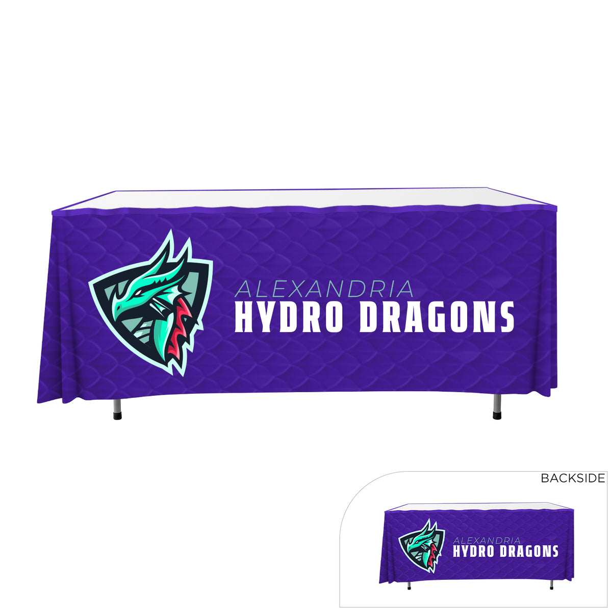 TSP-64 | 6' W - Polyester Table Skirt (Four Side Imprint)