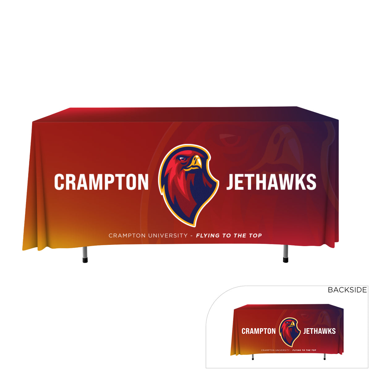 TTP-44 | 4' W - Polyester Table Throw (Four Side Imprint)