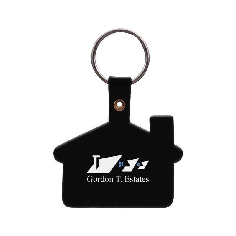 HSKT-2 | House Shaped Soft Plastic Key Tag (2 Color Imprint)