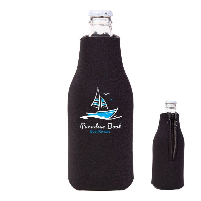 IDP-BC01-2 | Zipper Beer Bottle Cooler (2 Color Imprint)