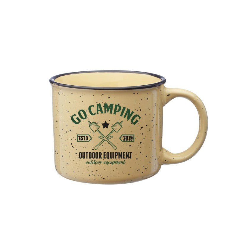 IDP-CM02-2 | 13 oz. Happy Camper Ceramic Coffee Mug (2 Color Imprint)
