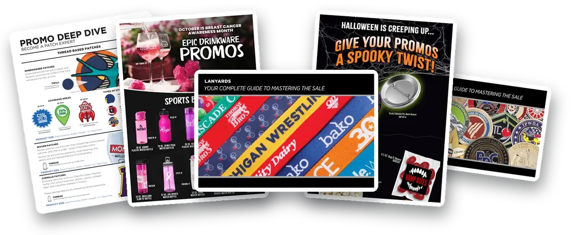 Flyers and selling guides from the Marketing Content library