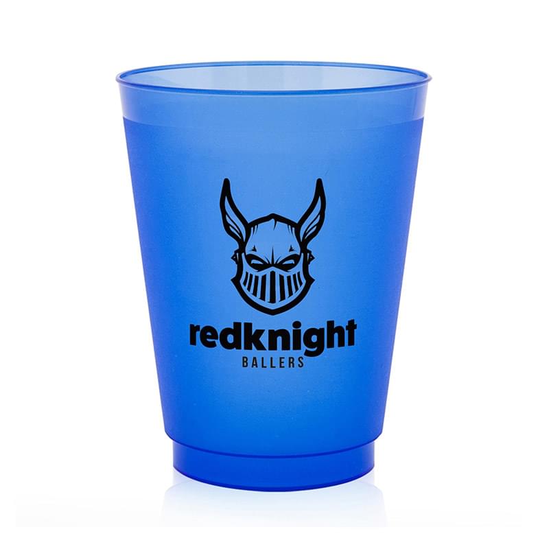 16 oz. Court Side Frosted Plastic Stadium Cup (1 Color Imprint)