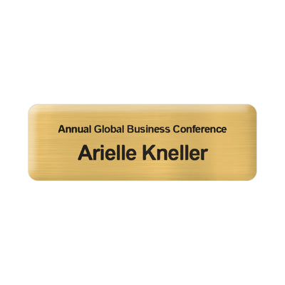 3" W x 1" H - Metal Name Badge