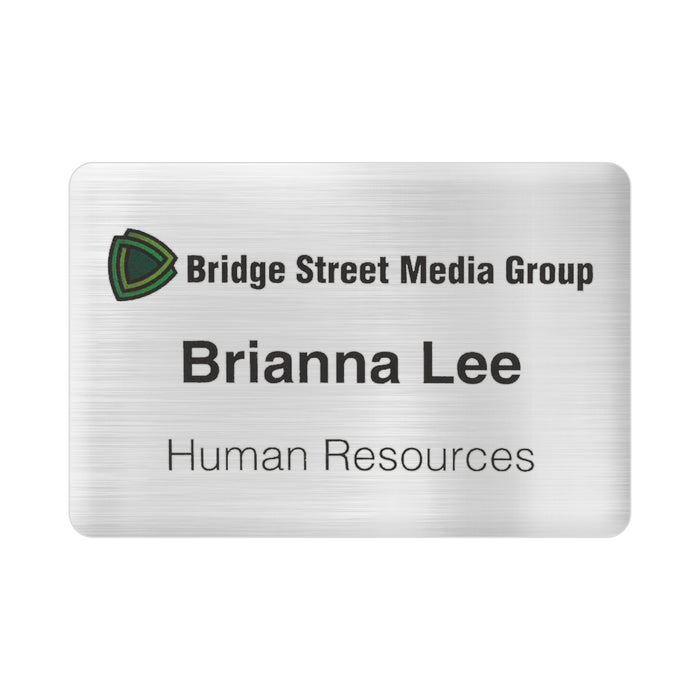 3" W x 2" H - Metal Name Badge