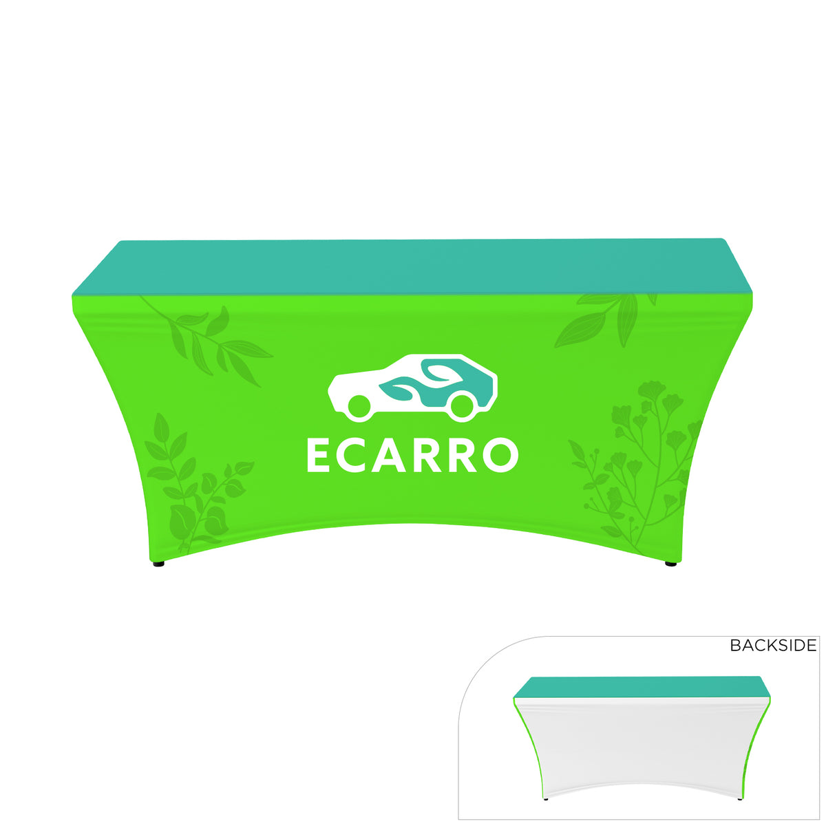 TCS-63 | 6' W - Spandex Fitted Table Cover (Three Side Imprint)