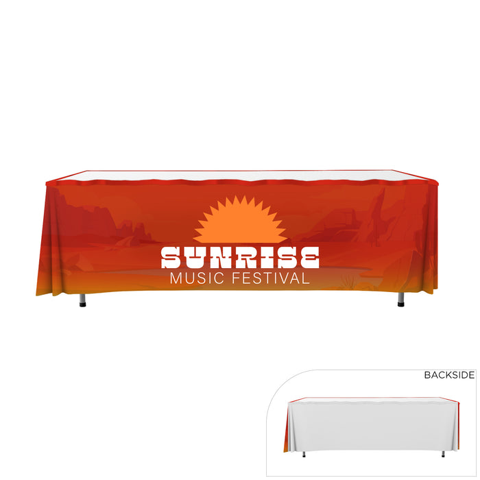 8' W - Polyester Table Skirt (Three Side Imprint)