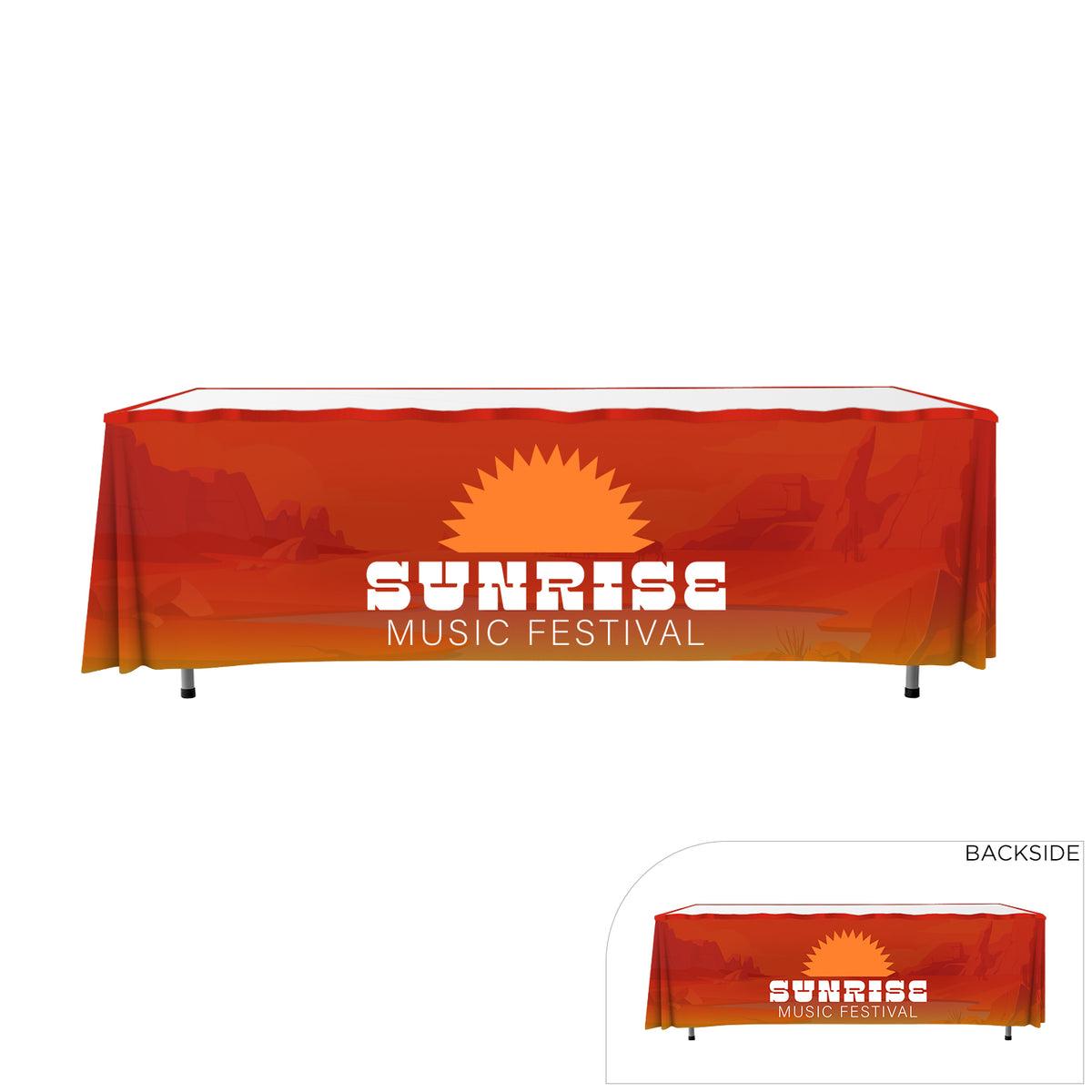 TSP-84 | 8' W - Polyester Table Skirt (Four Side Imprint)