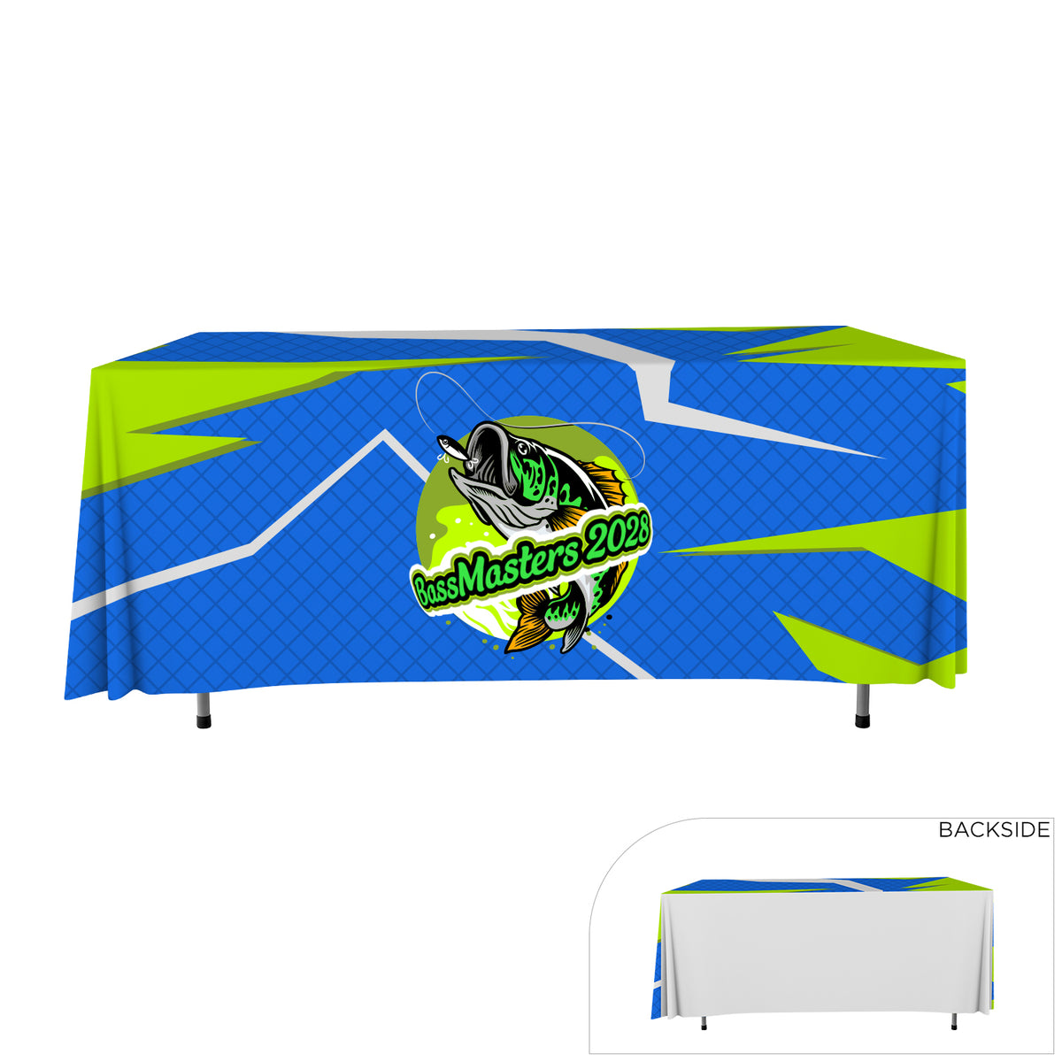 TTP-63 | 6' W - Polyester Table Throw (Three Side Imprint)