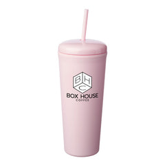 DTM25-2 | 25 oz. Dome Rubberized Plastic Travel Mug (2 Color Imprint)