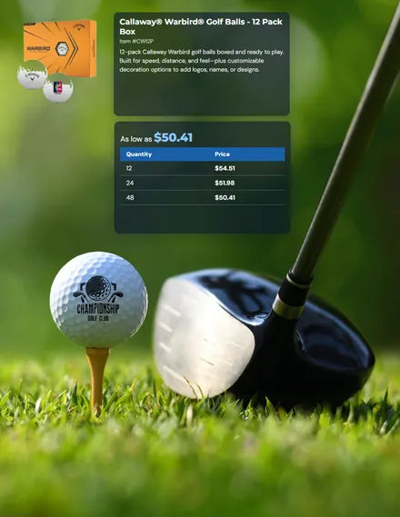 A golf ball flyer made with Create a Flyer